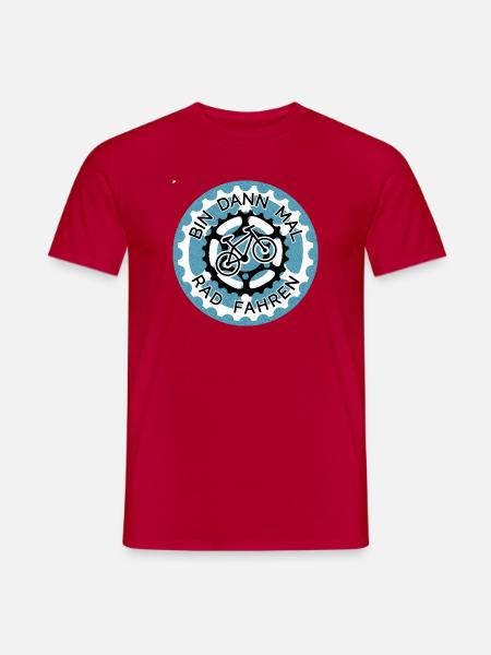 Bin dann mal Rad fahren - Fahrrad Logo MTB Design - Männer T-Shirt - Rot