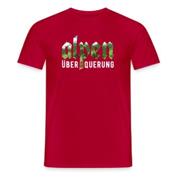 Crossing the Alps 2026 - Hiking - Men's T-Shirt - red - Front - AI Model Male 178 dark (178cm)