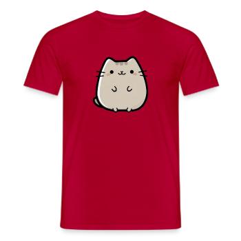 mignon petit chat chibi - T-shirt homme - rouge - Devant - AI Model Male 178 dark (178cm)