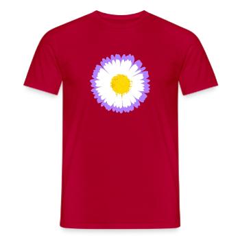 Marguerite violette fleurie avec noyau jaune - T-shirt homme - rouge - Devant - AI Model Male 178 dark (178cm)