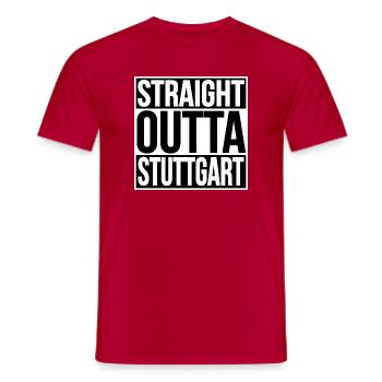 Tout droit sorti de Stuttgart - T-shirt homme - rouge - Devant - AI Model Male 178 dark (178cm)