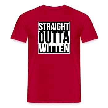 Straight Outta Witten - Männer T-Shirt - Rot - Vorne - AI Model Male 178 dark (178cm)