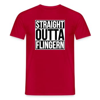 STRAIGHT OUTTA FLINGERN - Men's T-Shirt - red - Front - AI Model Male 178 dark (178cm)