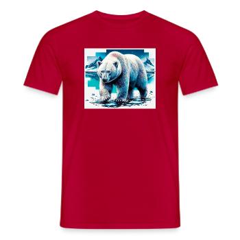 ours blanc - T-shirt homme - rouge - Devant - AI Model Male 178 dark (178cm)