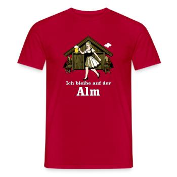 I stay on the alpine pasture - Men's T-Shirt - red - Front - AI Model Male 178 dark (178cm)