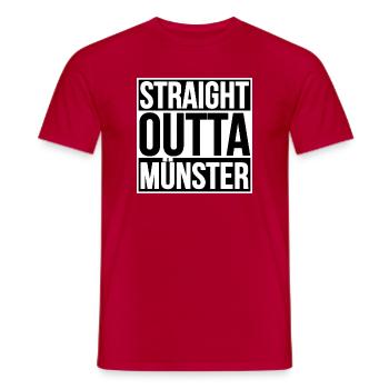 Straight Outta Münster - Men's T-Shirt - red - Front - AI Model Male 178 dark (178cm)