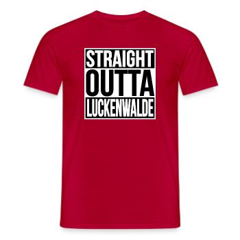 Straight Outta Luckenwalde - Männer T-Shirt - Rot - Vorne - AI Model Male 178 dark (178cm)