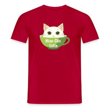 Meow-Cha Latte - T-shirt homme - rouge - Devant - AI Model Male 178 dark (178cm)