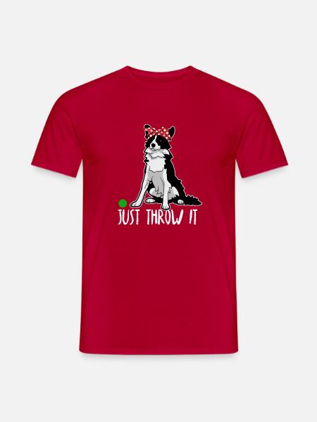 Il suffit de le lancer border collie chien mamans et papas - T-shirt homme - rouge