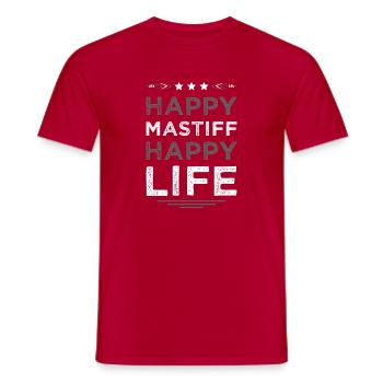 Mastiff heureux, vie heureuse - T-shirt homme - rouge - Devant - AI Model Male 178 dark (178cm)
