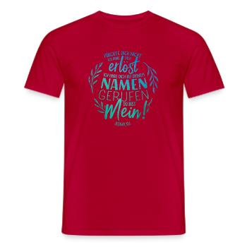 Called By Your Name - Bible Verse Lettering - Men's T-Shirt - red - Front - AI Model Male 178 dark (178cm)