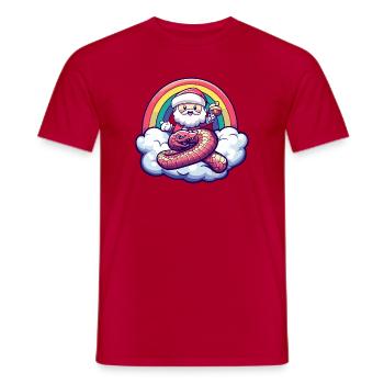 Snake Cobra Santa Claus Christmas - Men's T-Shirt - red - Front - AI Model Male 178 dark (178cm)