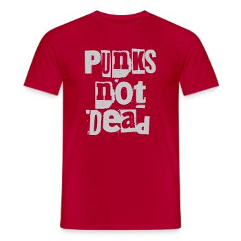 Punks Not Dead Grunge Typographie - T-shirt homme - rouge - Devant - AI Model Male 178 dark (178cm)