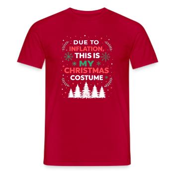 Christmas Costume Inflation Humor - Men's T-Shirt - red - Front - AI Model Male 178 dark (178cm)