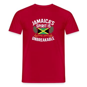 Jamaica's Spirit Unbreakable, Jamaica  - Men's T-Shirt - red - Front - AI Model Male 178 dark (178cm)