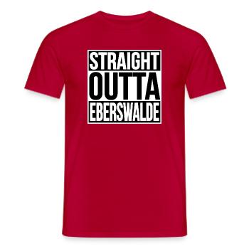 STRAIGHT OUTTA Eberswalde - Männer T-Shirt - Rot - Vorne - AI Model Male 178 dark (178cm)