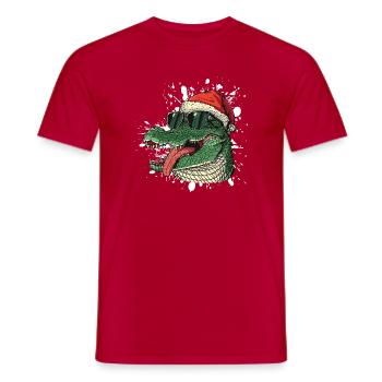 Alligator Weihnachten Lustig - Männer T-Shirt - Rot - Vorne - AI Model Male 178 dark (178cm)