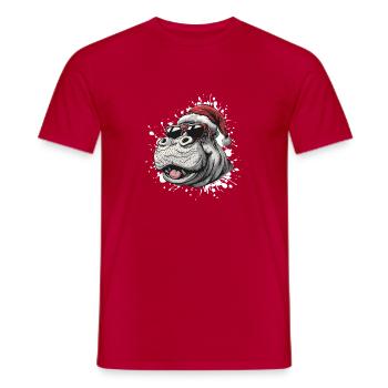 Nilpferd Weihnachten Lustig - Männer T-Shirt - Rot - Vorne - AI Model Male 178 dark (178cm)