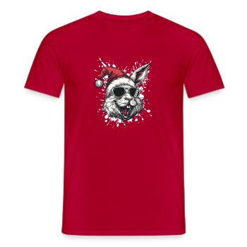 Hase Weihnachten Lustig - Männer T-Shirt - Rot - Vorne - AI Model Male 178 dark (178cm)