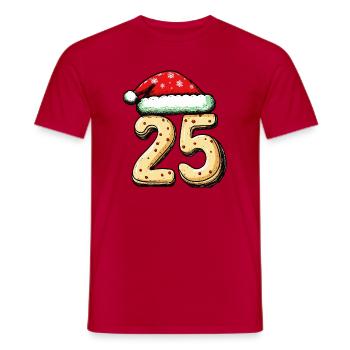 25 Number Biscuit Christmas - Men's T-Shirt - red - Front - AI Model Male 178 dark (178cm)