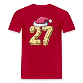 27 Number Cookie Christmas - Men's T-Shirt - red - Front - AI Model Male 178 dark (178cm)