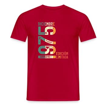 December 1975 Retro Vintage Birthday Gift - Men's T-Shirt - red - Front - AI Model Male 178 dark (178cm)
