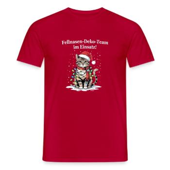 L’équipe de décoration de nez en fourrure en action ! - T-shirt homme - rouge - Devant - AI Model Male 178 dark (178cm)