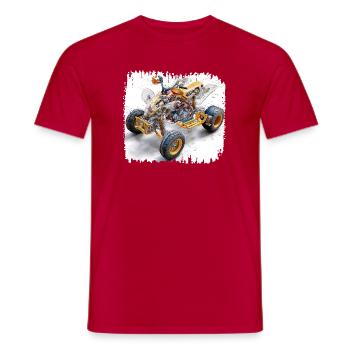 Quad Bike CAD Blueprint Design - Men's T-Shirt - red - Front - AI Model Male 178 dark (178cm)