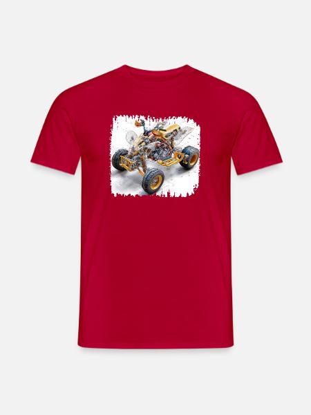 Quad-Bike CAD-Blaupause Design - Männer T-Shirt - Rot