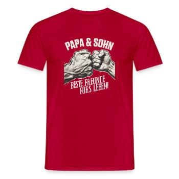 Dad and son Best friends for life - Men's T-Shirt - red - Front - AI Model Male 178 dark (178cm)