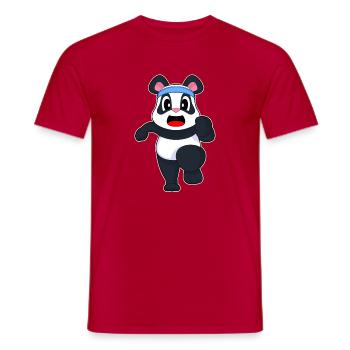 Panda Jogger Jogging Sport - T-shirt homme - rouge - Devant - AI Model Male 178 dark (178cm)