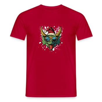 Dinosaurier triceratops Weihnachten Lustig - Männer T-Shirt - Rot - Vorne - AI Model Male 178 dark (178cm)