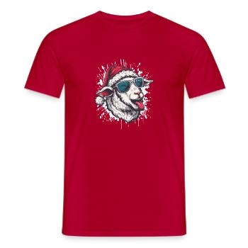 Mouton Noël Drôle - T-shirt homme - rouge - Devant - AI Model Male 178 dark (178cm)