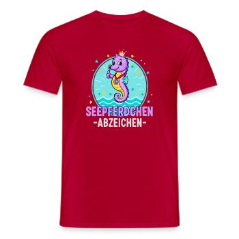 Hippocampe Badge Violet Natation Enfants - T-shirt homme - rouge - Devant - AI Model Male 178 dark (178cm)