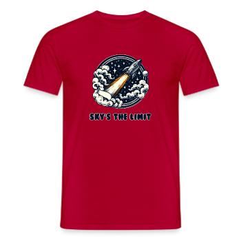 Sky's the Limit Fusée dans les Nuages - T-shirt homme - rouge - Devant - AI Model Male 178 dark (178cm)