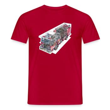 Feuerwehr Truck Detailtechnik - Männer T-Shirt - Rot - Vorne - AI Model Male 178 dark (178cm)