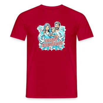 Joyeux Noël de la Sainte Famille - T-shirt homme - rouge - Devant - AI Model Male 178 dark (178cm)