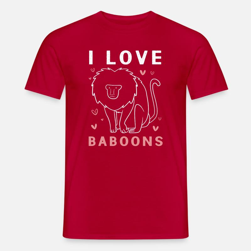 Baboon Primate Monkey Monkey Baboon - Men's T-shirt - red