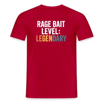 Rage Bait-Level legendär, lustiges Wort - Männer T-Shirt - Rot - Vorne - AI Model Male 178 dark (178cm)