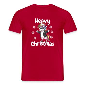 Jupe Licorne de Noël lourd - T-shirt homme - rouge - Devant - AI Model Male 178 dark (178cm)