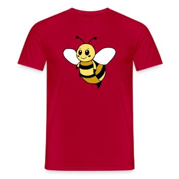 Cute Bee T-Shirt Funny Design Beekeeper - Men's T-Shirt - red - Front - AI Model Male 178 dark (178cm)