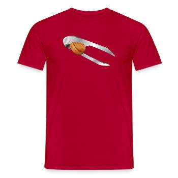 Walnuss im Nussknacker–klassisches Weihnachtsmotiv - Männer T-Shirt - Rot - Vorne - AI Model Male 178 dark (178cm)