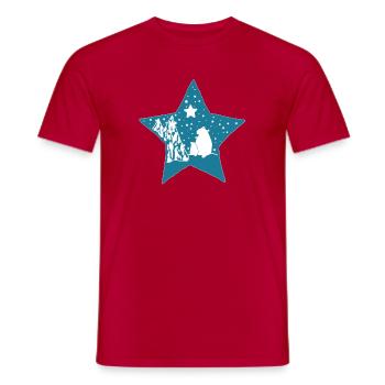 Eisbaer_im_Stern - Männer T-Shirt - Rot - Vorne - AI Model Male 178 dark (178cm)