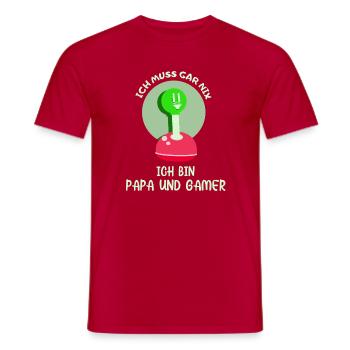 Fête des Pères Père Gamer Jeux Vidéo Papa - T-shirt homme - rouge - Devant - AI Model Male 178 dark (178cm)