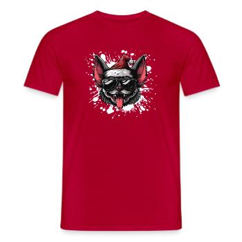 Bat Christmas Funny - Men's T-Shirt - red - Front - AI Model Male 178 dark (178cm)