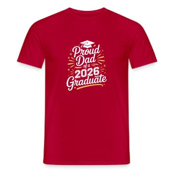 Stolzer Vater eines Absolventen des Jahres 2026 - Männer T-Shirt - Rot - Vorne - AI Model Male 178 dark (178cm)