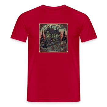 Horror Christmas Squiggle Factory Gnome Monster - Men's T-Shirt - red - Front - AI Model Male 178 dark (178cm)