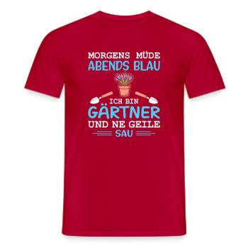 Garden Gardener Gardening Gardening Gardening Gardening - Men's T-Shirt - red - Front - AI Model Male 178 dark (178cm)