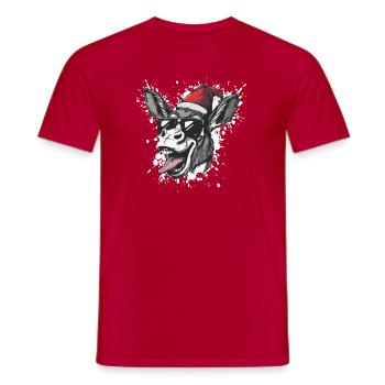 Esel Weihnachten Lustig - Männer T-Shirt - Rot - Vorne - AI Model Male 178 dark (178cm)