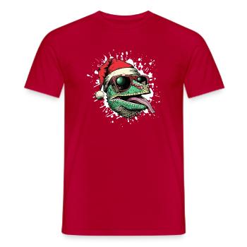 Chameleon Weihnachten Lustig - Männer T-Shirt - Rot - Vorne - AI Model Male 178 dark (178cm)